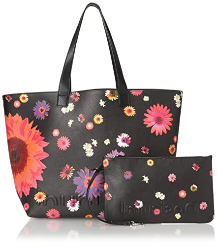 Desigual Bag, Borsa Daisy Pop_Namibia Rev 2000 Black Donna, Nero