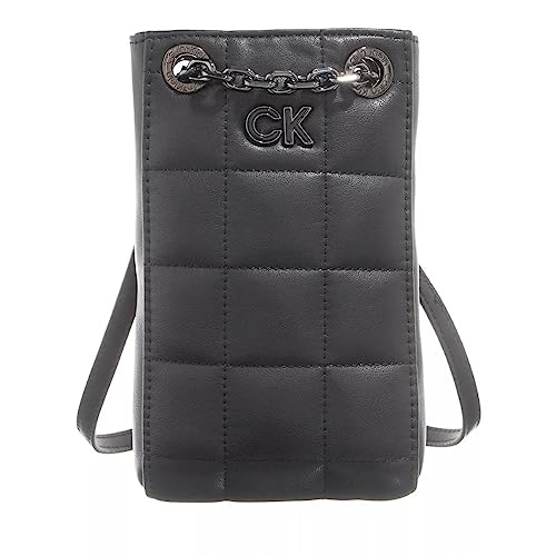 Calvin Klein Re-Lock Quilt Phone Crossbody Bag CK Black