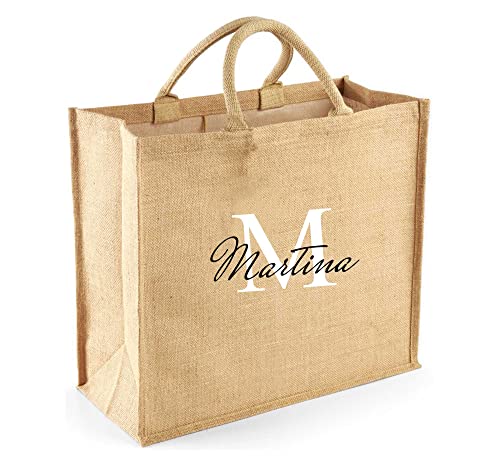 Colorfamily Borsa per la Spesa Juta Shopper Donna Personalizzabile con...