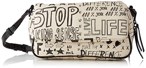 Desigual PU Across Body Bag, Borsa A Corpo Donna, Bianco, U