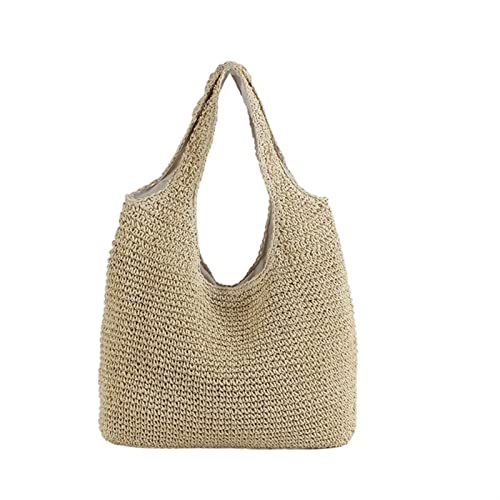 FJZFXKZL Borsa Mare Paglia, Borse a Tracolla da Donna Intrecciata...
