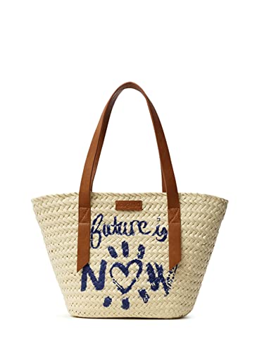 Desigual Others Shopping Bag, Borsa shoppering Donna, Bianco, U