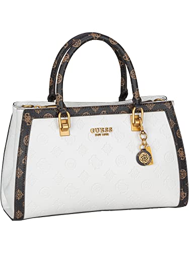 Guess Borsa mano/tracolla Abey 4g logo peony bianco embossed B23GU08...