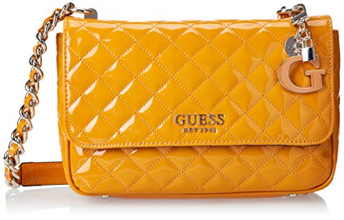 Guess Melise Borsa a Spalla in Ecopelle Lucida Color Marigold con...
