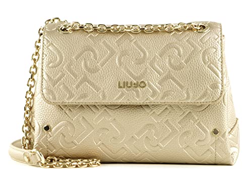 Borsa Liu Jo affidabile M tracolla logo LJ AF1151 E0538 light gold