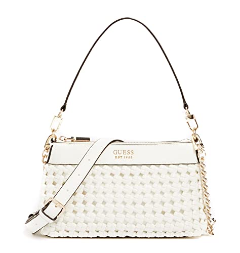 Guess Sicilia Top Zip Shoulder Bag White