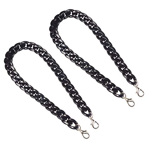 PH PandaHall 2pcs 60 cm Catena Resina Nero per Borsa con Chiusure...