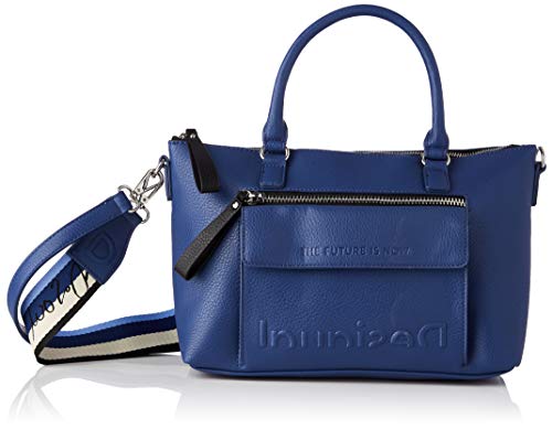 Desigual PU Hand Bag, Borsa a Mano Donna, Blu, U