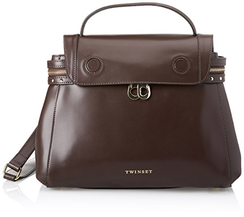Twin Set Aa7pgn, Borsa a Tracolla Donna, Marrone (Dark Brown),...