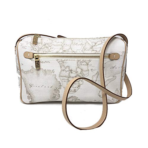 ALVIERO MARTINI Tracolla donna colore Bianco con cartina geo...