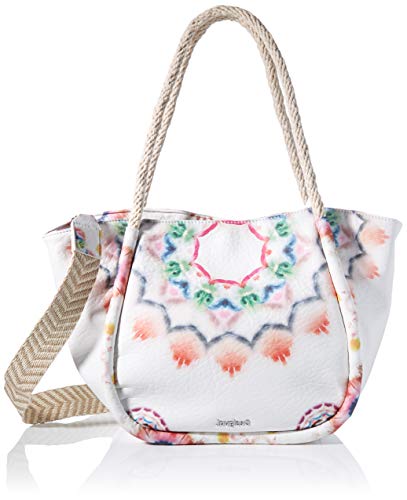 Desigual PU Shoulder Bag, Borsa a Tracolla. Donna, Bianco, U