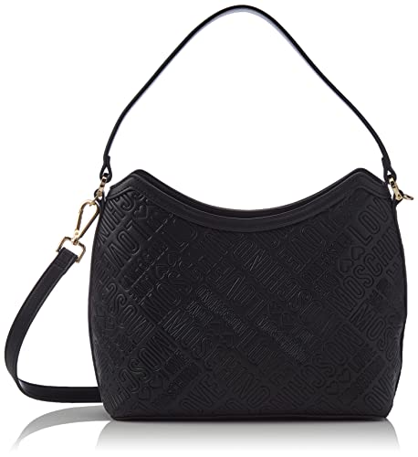 Love Moschino Borsa Pu Embossed (Logo) Nero, BORSA A SPALLA Donna,...