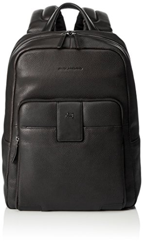 PIQUADRO Ili, Zaino in Pelle Uomo, Nero
