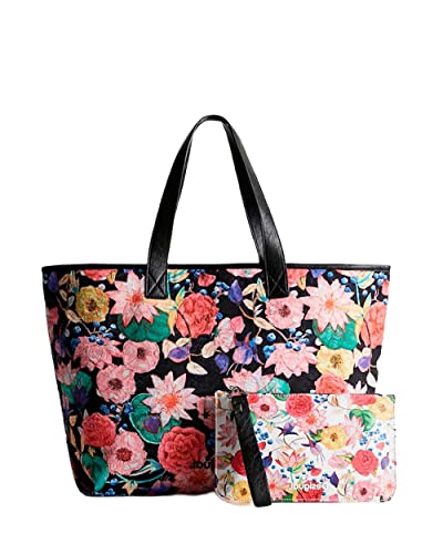 Desigual Bols_eterea Black Namibia, Borsa per la Spesa Donna, Nero,...