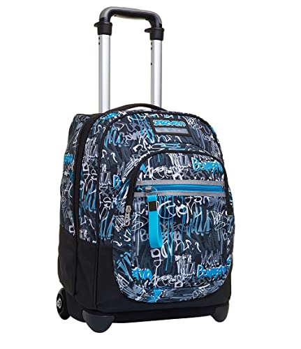 Seven Trolley Seven Handwritten, Turchese, 2 in 1 con spallacci Uso...