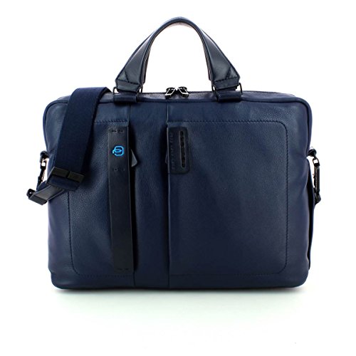 Piquadro Pulse Cartella, Pelle, Blu, 38 cm