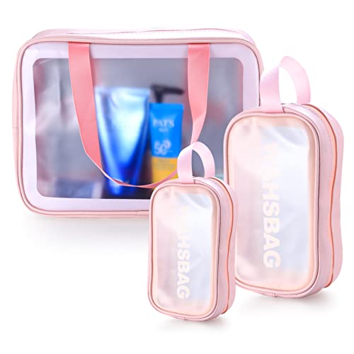 3 Pezzi Borsa da Toilette da Viaggio, Trousse Trasparente...