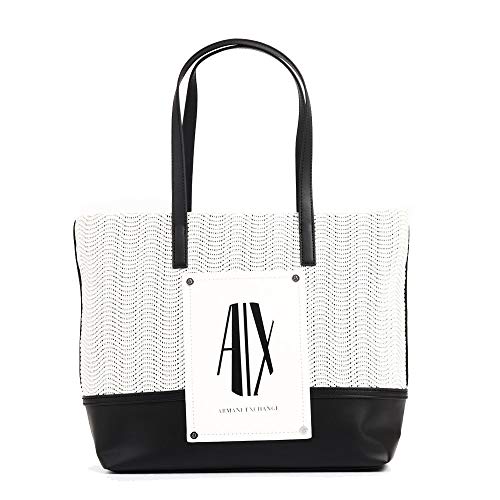 Shopping bag Armani Exchange effetto intrecciato