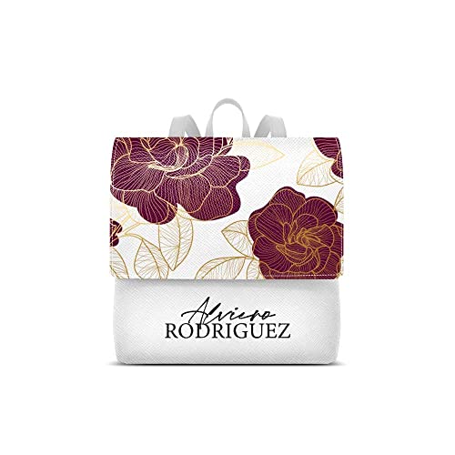 Alviero Rodriguez Zainetto Lux Bianco Royal Roses Pattern Zaino donna...
