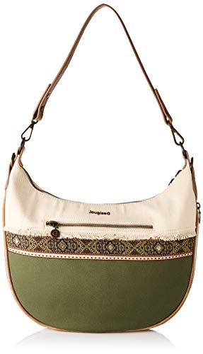 Desigual Fabric Shoulder Bag, Donna, Verde, U