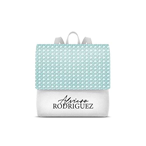 Alviero Rodriguez Zainetto Lux Bianco Acqua Marina Pattern Zaino donna...