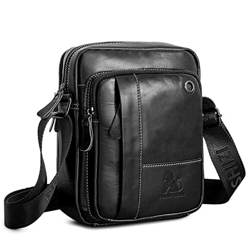 BAIGIO Borsello Uomo Pelle Marrone Borsa a Tracolla Vintage Borsa a...