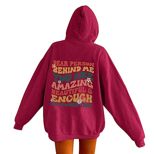 KGLHTYU Felpa da donna con cappuccio, oversize, sportiva, Dear Person...