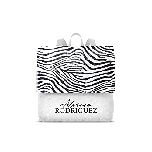 Alviero Rodriguez Zainetto Lux Bianco Bianco Zebra Pattern Zaino donna...