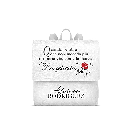Alviero Rodriguez Zainetto Lux Bianco Beauty and Beast Pattern Zaino...