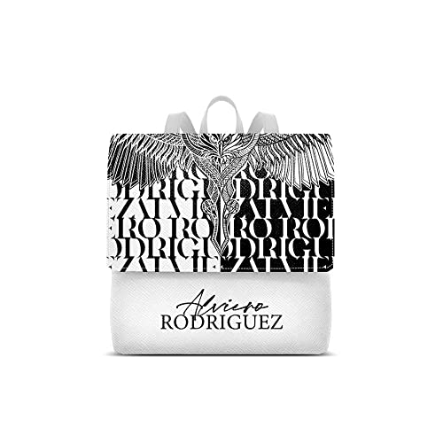 Alviero Rodriguez Zainetto Lux Bianco Black Silver Pattern Zaino donna...