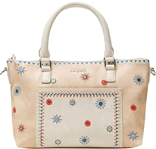 Desigual PU Hand Bag, Borsa a Mano Donna, Marrone, U