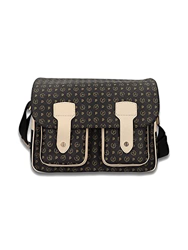 Borsa a tracolla Pollini regolabile stampa Tapiro e tasche esterne -...