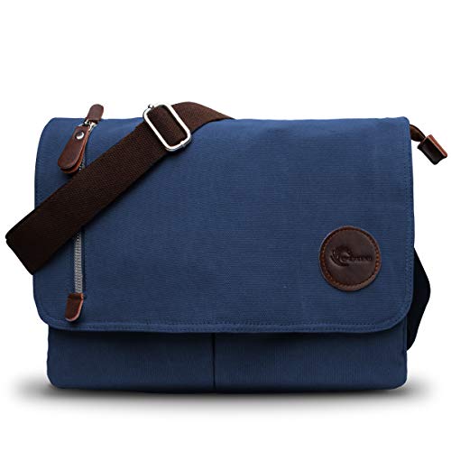CHEREEKI Borsa Tracolla, Borsa a Spalla in Tela da Uomo con Più...