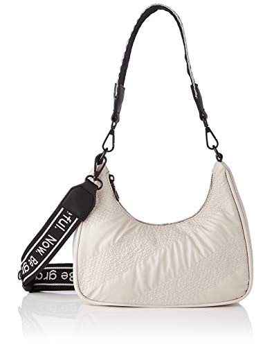Desigual Fabric Shoulder Bag, Borsa A Tracolla Donna, Bianco (White),...