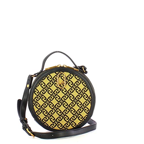Borsa a tracolla rotonda logata Light Yellow