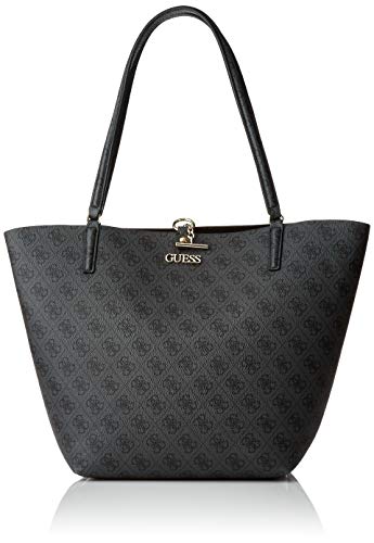 Guess Alby Toggle Tote, Borsa Donna, Coal/Black, Size One