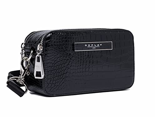 REPLAY Fw3383, Borsetta Donna, 098 Nero, L 19 X H 11 X 7 D CM