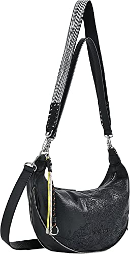 Desigual BOLS_Rising Kuwait, Borsa a Tracolla. Donna, Nero, Taglia...