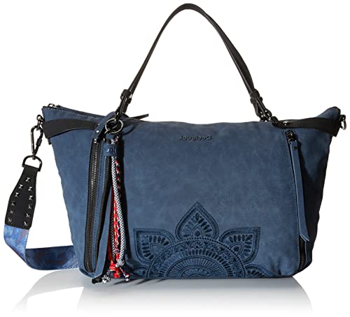 Desigual Bols_Aquiles Libia, Borsa a Mano Donna, Blu, Taglia Unica