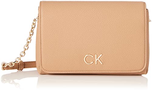 Calvin Klein Borsa Donna Re-Lock Shoulder Bag Flap Piccola, Beige...