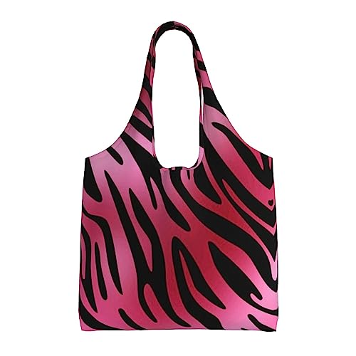 VACSAX Borsa shopping in tela con stampa leopardata zebrata tigre rosa...