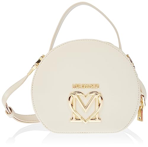 Love Moschino Borsa Pu Avorio, BORSA A SPALLA Donna, Avorio, 21x27x13