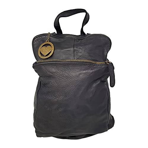 Borsa Zaino Donna a Spalla in Pelle Morbida Italiana Stile Vintage...
