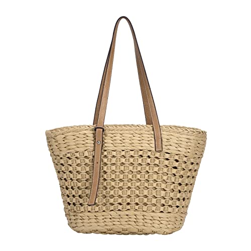 Borsa a Tracolla in Paglia Intrecciata, Donne Borsa da Spiaggia...