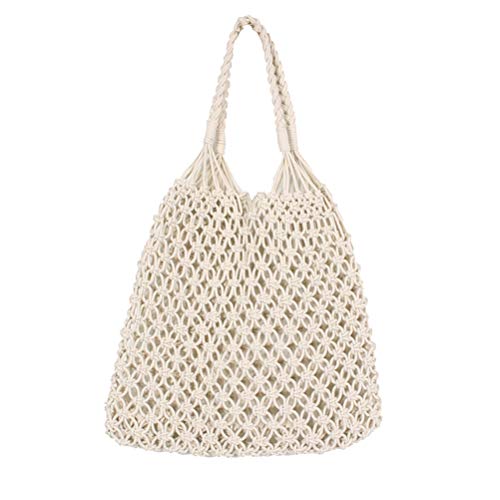 LIOOBO Borsa a Mano Lavorata all'Uncinetto, Borsa Estiva da Spiaggia,...