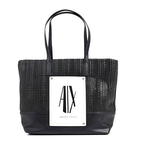 Shopping bag Armani Exchange effetto intrecciato