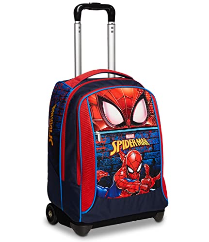 Seven Big Trolley Scuola Spider-Man, Blu Rosso, Wall Crawler, 2 in 1,...