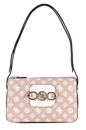 Guess Hensely Logo Top Zip Shoulder Bag Blush Multi