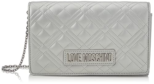 Love Moschino Borsa Quilted Pu Argento, BORSA A SPALLA Donna, Argento,...