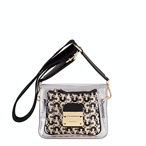 CARPISA® Mini borsa trasparente da donna con tracolla e chiusura...